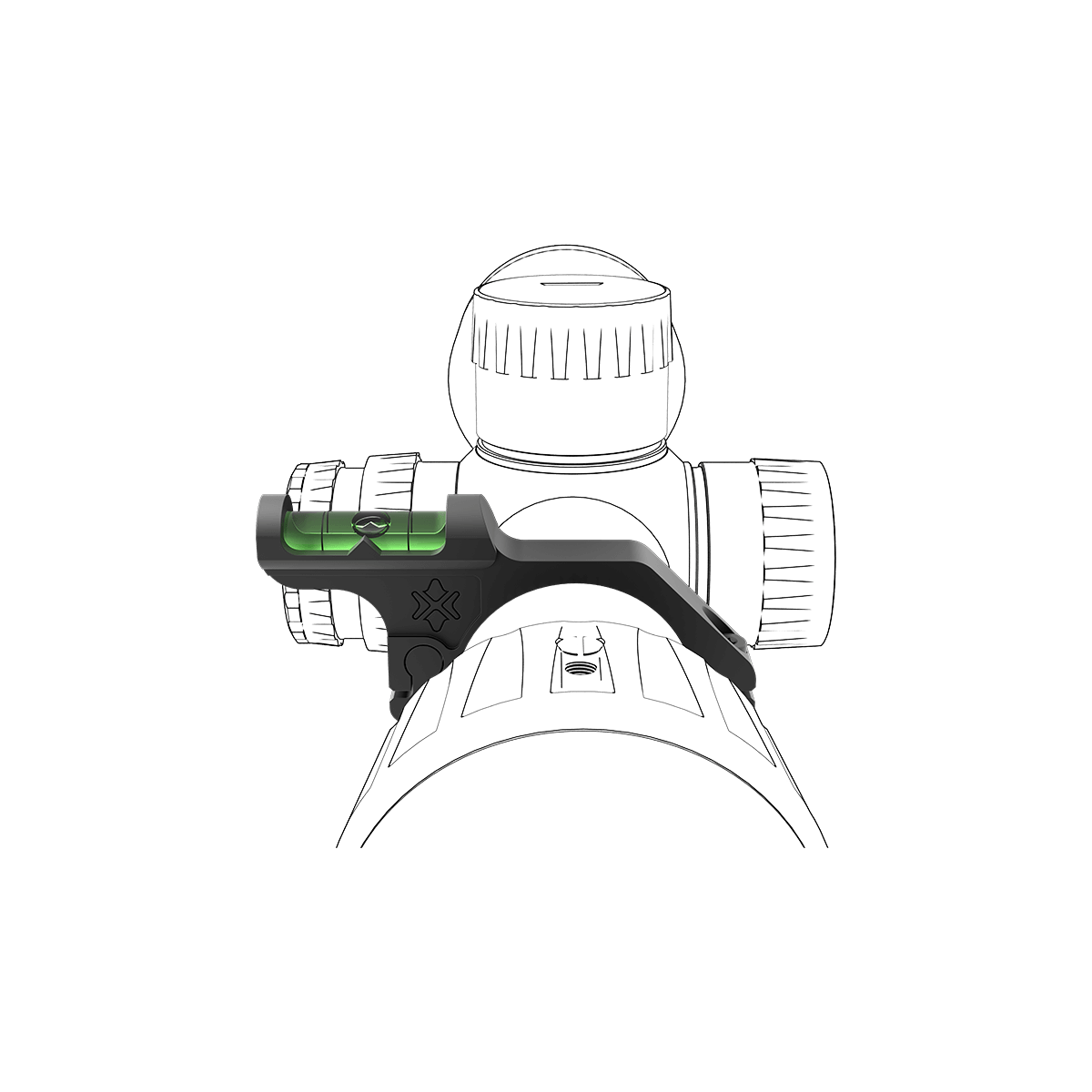 Livell tal-bużżieqa ta' offset ta' 30 mm għal ambitu tal-flieles