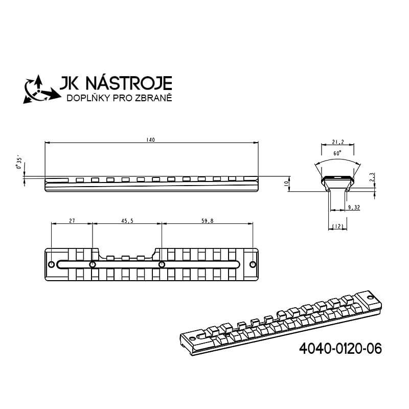 CZ 457 picatinny rail | 35 MOA JK-N