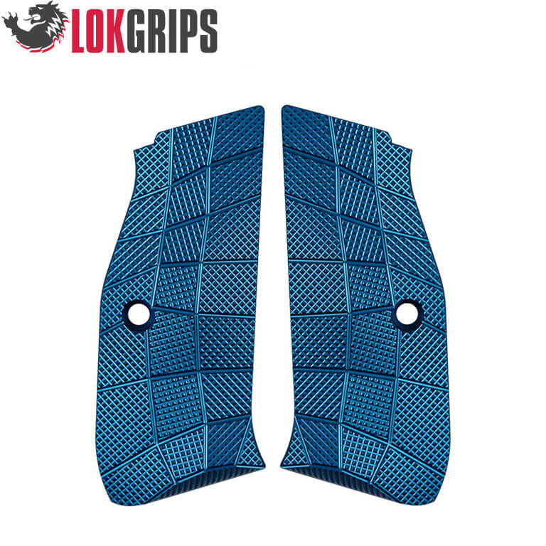 CZ 75 P-01, CZ 75 Compact alu grips | Gridlok blue