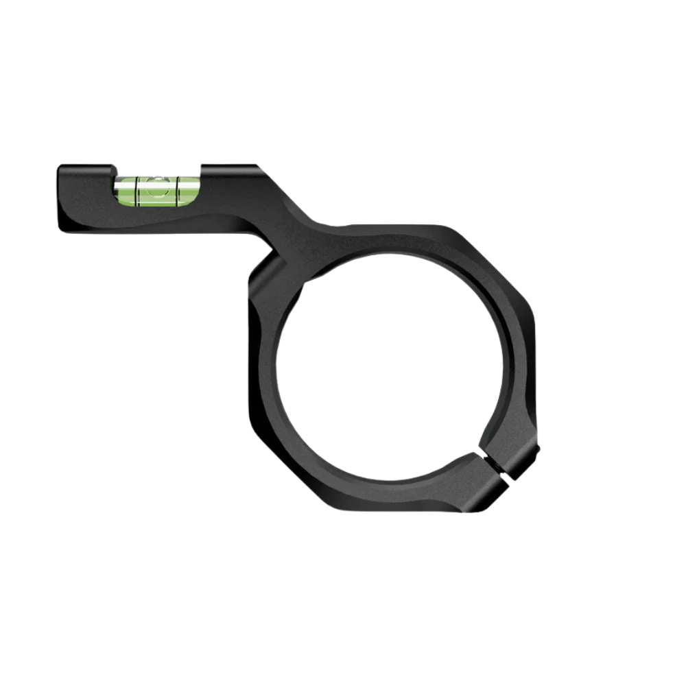 Offset bubble level for rifle scope
