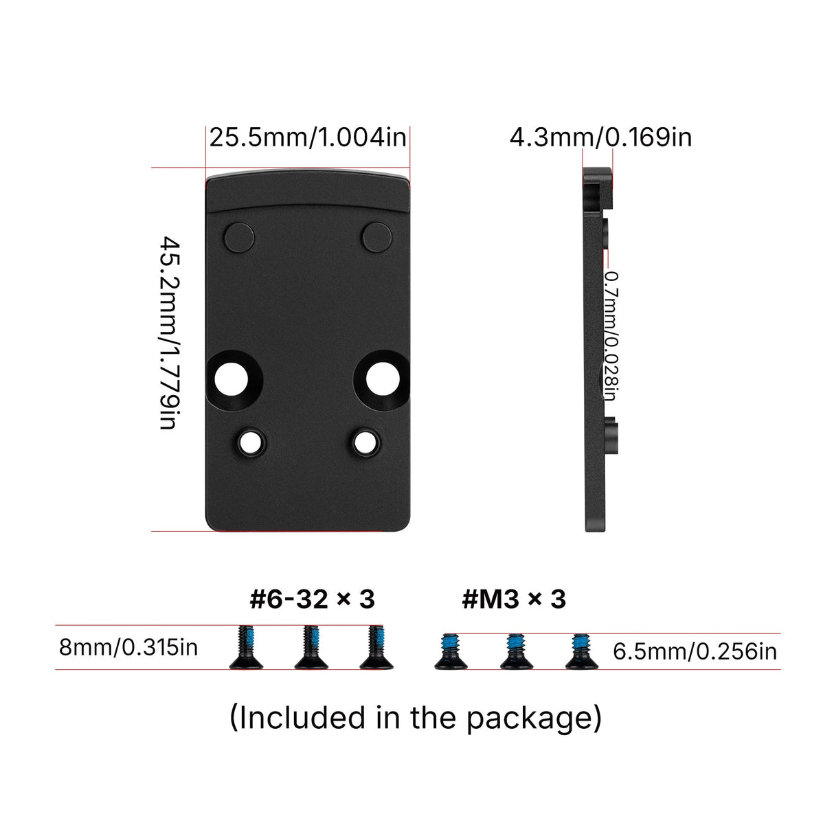 Footprint adapter | from Trijicon RMR to Shield RMSc & K-series footprint