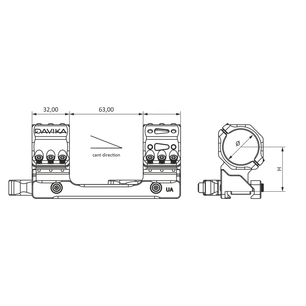 30 mm montatura għall-ottika | Bażi Picatinny QD Ergo 
